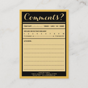 briefkaart voor restaurant visitekaartje