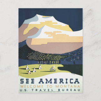  briefkaart voor retrorreizen Montana Verenigde St