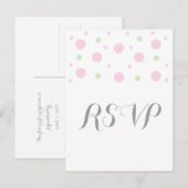 Briefkaart voor roze groene Confetti respons (Voorkant / Achterkant)