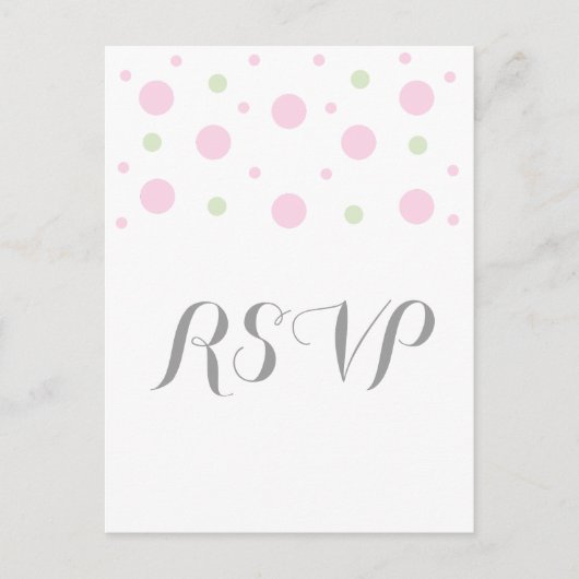 Briefkaart voor roze groene Confetti respons (Voorkant)