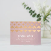 Briefkaart voor roze Zuidwest-Gleam Wedding Reply (Staand voorkant)