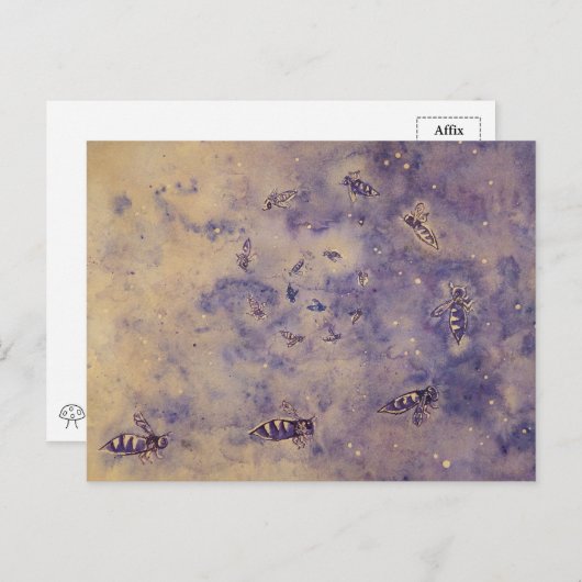 Briefkaart voor ruimtebijen (Voorkant / Achterkant)