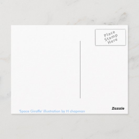 briefkaart voor ruimtegiraf (Achterkant)