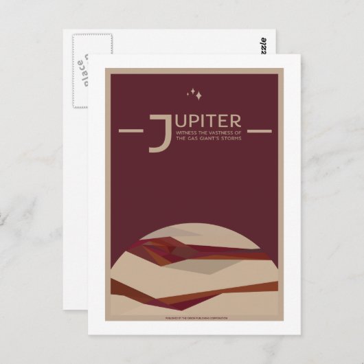 Briefkaart voor ruimtevaart - Jupiter (Voorkant / Achterkant)
