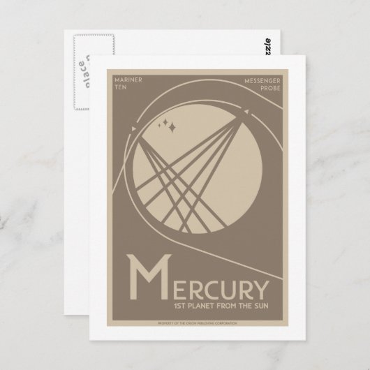 Briefkaart voor ruimtevaart - Kwik (Voorkant / Achterkant)