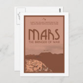 Briefkaart voor ruimtevaart - Mars (Voorkant / Achterkant)
