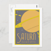Briefkaart voor ruimtevaart - Saturnus (Voorkant / Achterkant)