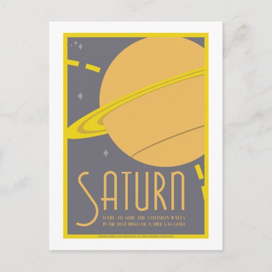 Briefkaart voor ruimtevaart - Saturnus (Voorkant)