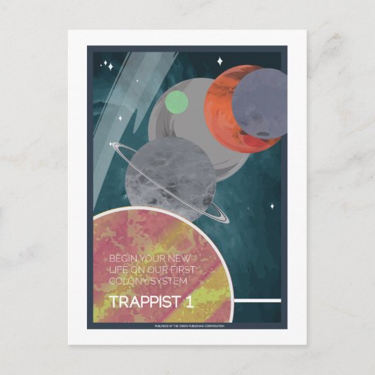 Briefkaart voor ruimtevaart - Trappist 1 (Voorkant)