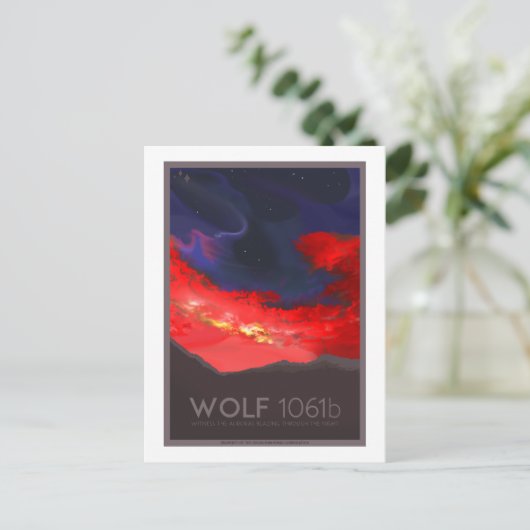 Briefkaart voor ruimtevaart - Wolf 1061b (Staand voorkant)