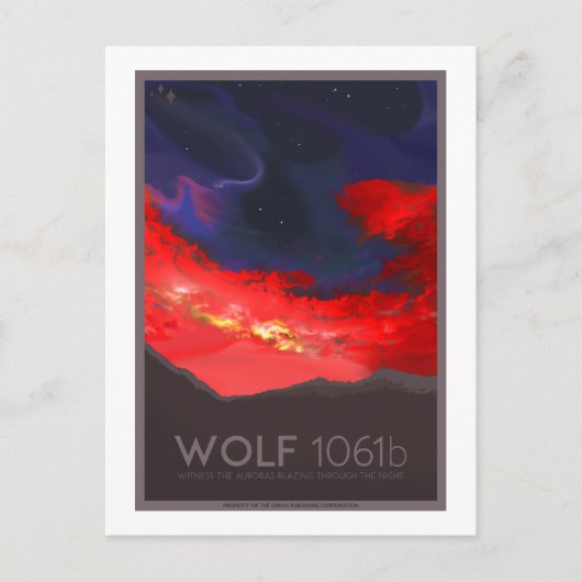 Briefkaart voor ruimtevaart - Wolf 1061b (Voorkant)