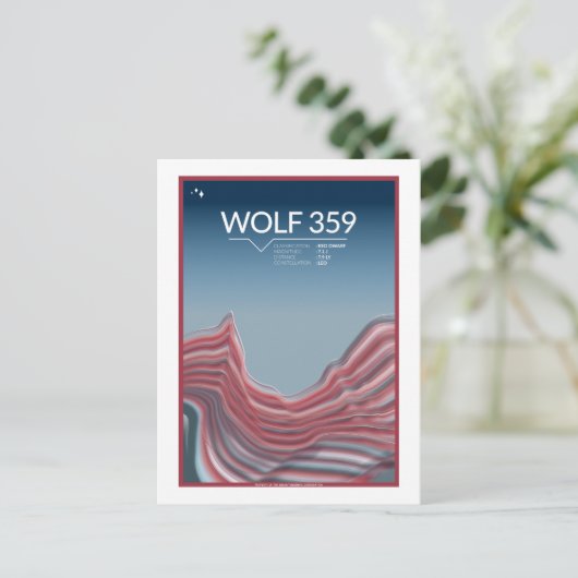 Briefkaart voor ruimtevaart - Wolf 359 (Staand voorkant)