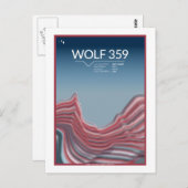 Briefkaart voor ruimtevaart - Wolf 359 (Voorkant / Achterkant)