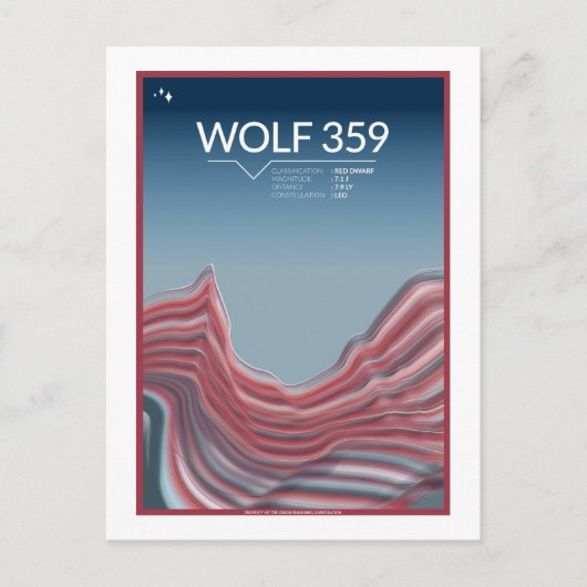 Briefkaart voor ruimtevaart - Wolf 359 (Voorkant)