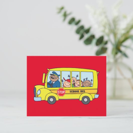 Briefkaart voor schoolbuskinderen (Staand voorkant)