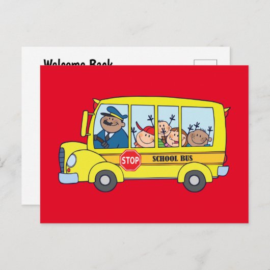 Briefkaart voor schoolbuskinderen (Voorkant / Achterkant)