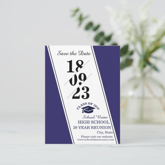 Briefkaart voor schoolreünie (Staand voorkant)