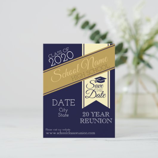 Briefkaart voor schoolreünie (Staand voorkant)