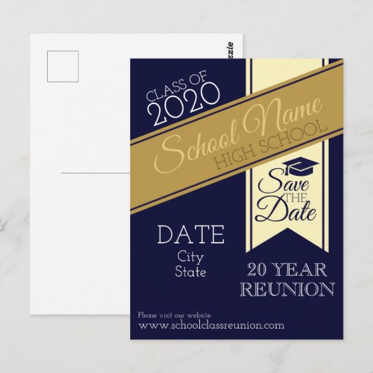 Briefkaart voor schoolreünie (Voorkant / Achterkant)