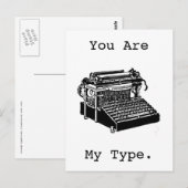 Briefkaart voor  schrijfmachines (Voorkant / Achterkant)
