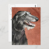 Briefkaart voor Scottish Deerhound Dog Art (Voorkant / Achterkant)