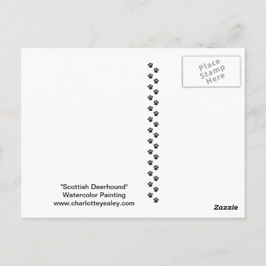 Briefkaart voor Scottish Deerhound Dog Art (Achterkant)