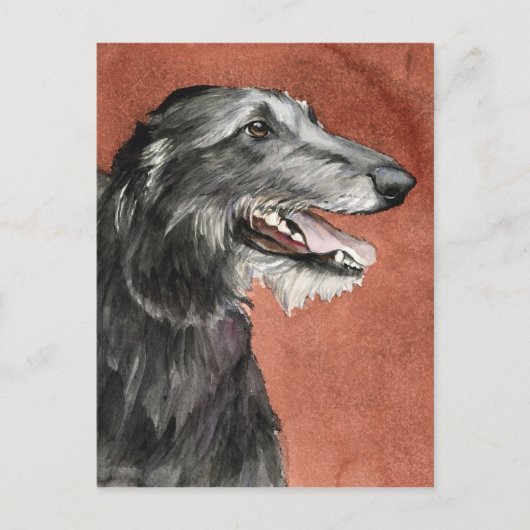 Briefkaart voor Scottish Deerhound Dog Art (Voorkant)