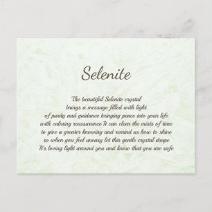 Briefkaart voor selenite Crystal Healing