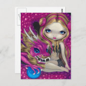 briefkaart voor "Shimmering Pink Dragon" (Voorkant / Achterkant)