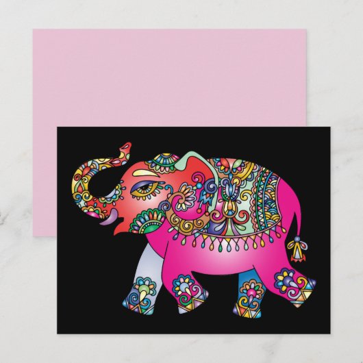briefkaart voor sierolifanten (Voorkant / Achterkant)