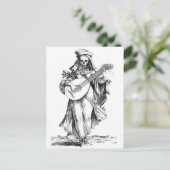 briefkaart voor skeletsongstress bij mooie vrouwen (Staand voorkant)