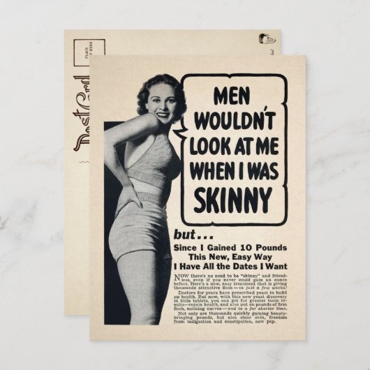 Briefkaart voor Skinny Girl Advertisement (Voorkant / Achterkant)