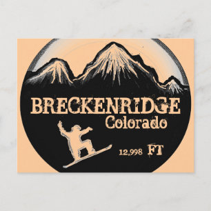 Briefkaart voor snowboardkunst in de breckenridge