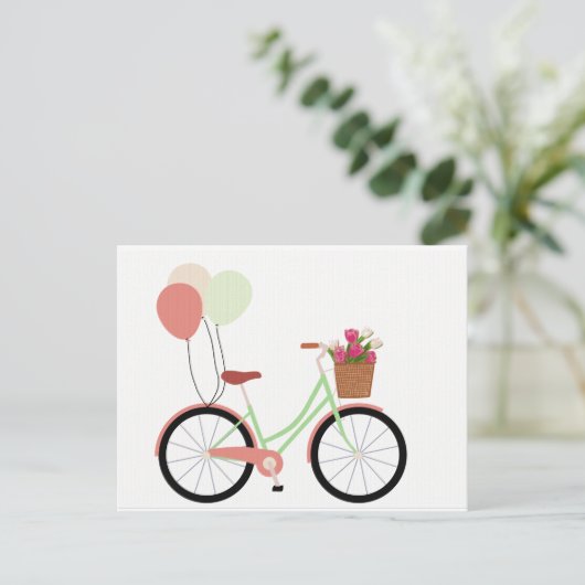Briefkaart voor Springtime-fietsen (Staand voorkant)