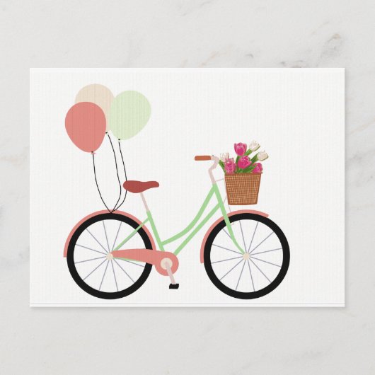 Briefkaart voor Springtime-fietsen (Voorkant)