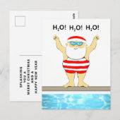 Briefkaart voor swimmer kerst (Voorkant / Achterkant)