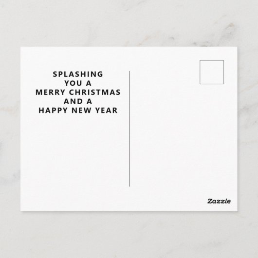 Briefkaart voor swimmer kerst (Achterkant)