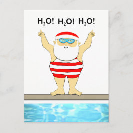 Briefkaart voor swimmer kerst