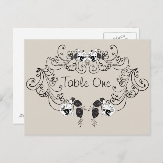 Briefkaart voor tabelnummer (Voorkant / Achterkant)