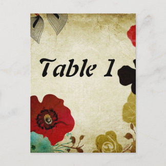 Briefkaart voor tabelnummer
