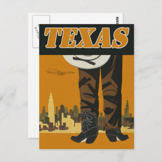 BRIEFKAART voor TEXAS-reizen (Voorkant / Achterkant)