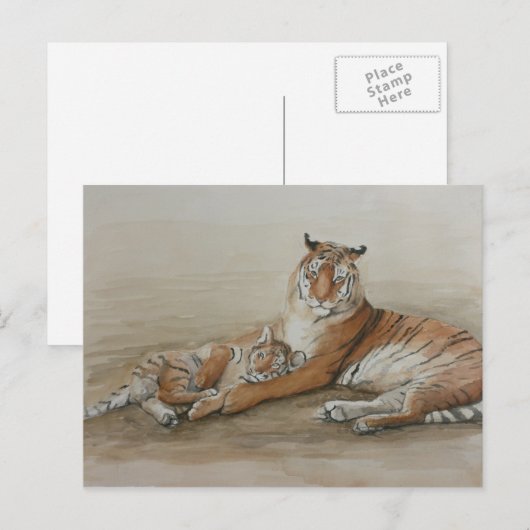 Briefkaart voor tijger- en snijkranen (Voorkant / Achterkant)