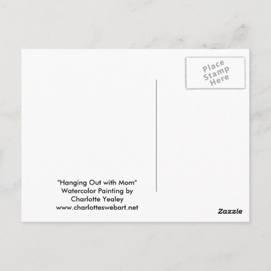 Briefkaart voor tijger- en snijkranen (Achterkant)