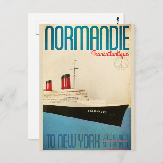 Briefkaart voor transatlantische reizen (Voorkant / Achterkant)