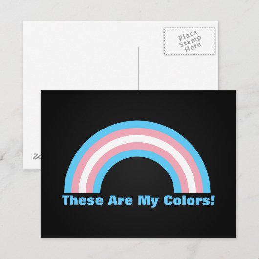 Briefkaart voor transgenderregenboogpride (Voorkant / Achterkant)