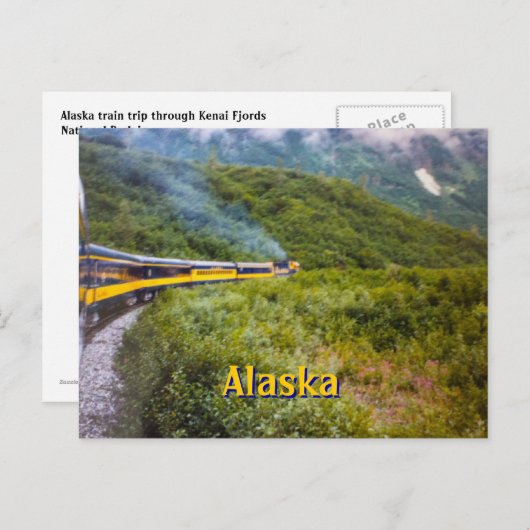 Briefkaart voor treinreizen Alaska (Voorkant / Achterkant)