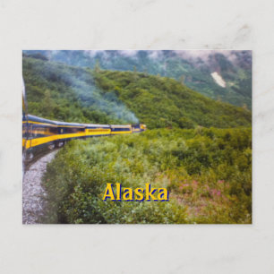 Briefkaart voor treinreizen Alaska