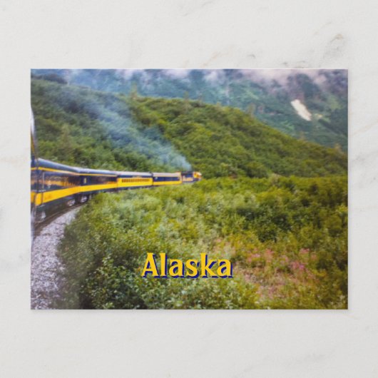 Briefkaart voor treinreizen Alaska (Voorkant)