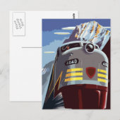 Briefkaart voor treinreizen met oprolmechanisme (Voorkant / Achterkant)