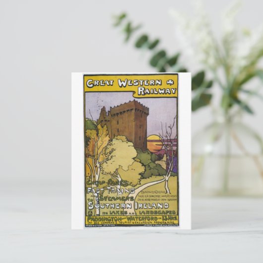 Briefkaart voor treinreizen naar Paddington Railwa (Staand voorkant)